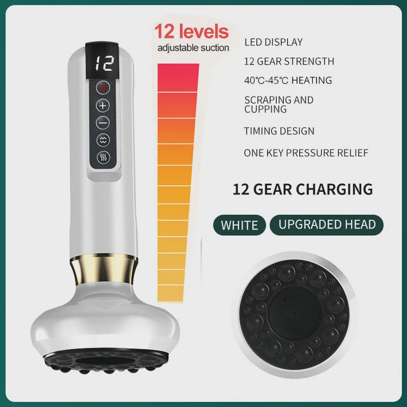 Elektrische Cupping Massager: 6 standen vacuüm, Gua Sha, anti-cellulitis & body shaping