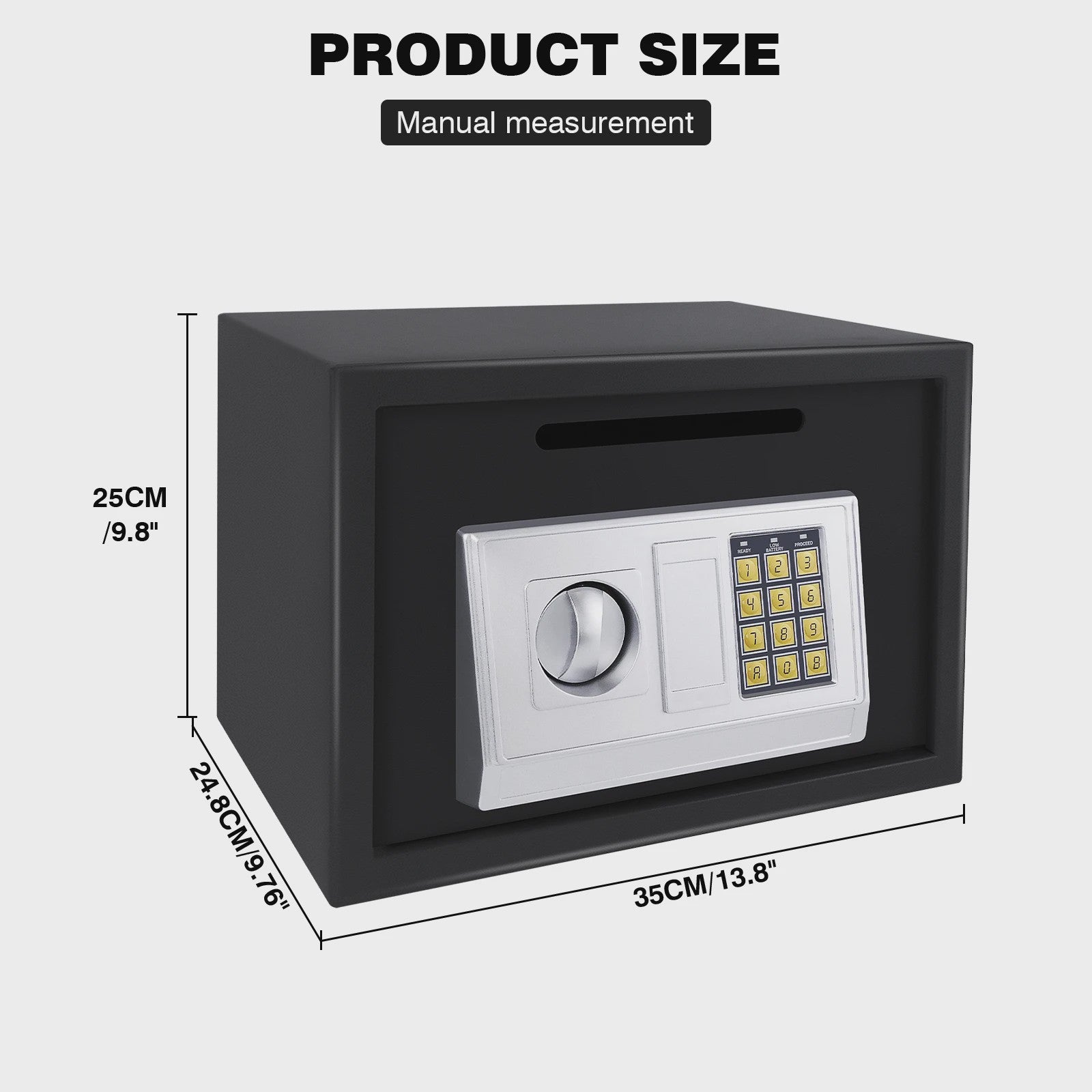 Brandwerende Waterdichte Kluis met Digitale Code & Sleutel - 4.6L/8.5L/16L