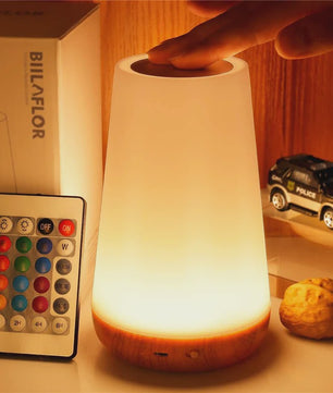 Draagbare Nachtlamp RGB Kleurrijk met Afstandsbediening & Touch Bediening - USB Oplaadbaar