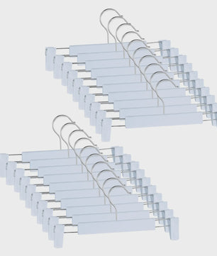 Set van 10 Verstelbare Anti-slip Kledinghangers met Clips voor Broeken, Rokken en Jeans