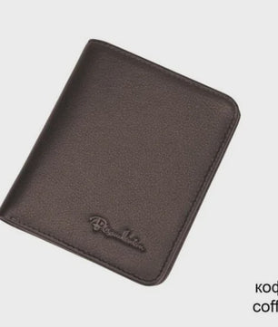 Bison Denim Heren Portemonnee - Echt Leer, Zwart, Mini Model N4429