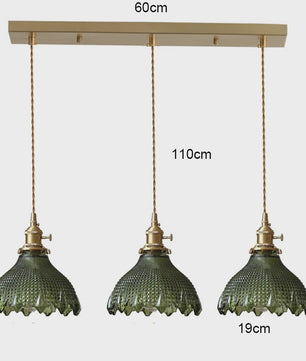 Koperkleurige Glazen Hanglamp - Stijlvolle LED Plafondlamp voor Woonkamer, Slaapkamer & Keuken
