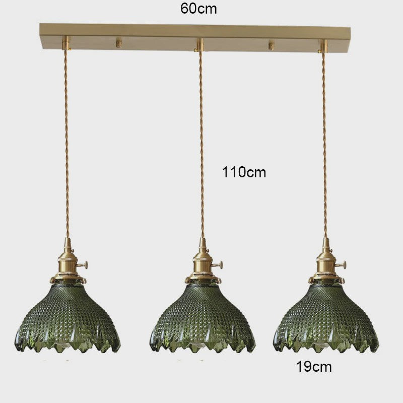 Koperkleurige Glazen Hanglamp - Stijlvolle LED Plafondlamp voor Woonkamer, Slaapkamer & Keuken