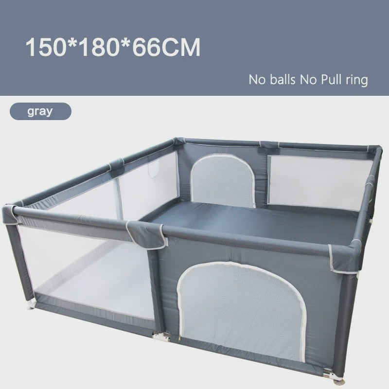IMBABY Baby Speelpen 150x180cm - Veilige Buitenspeelruimte voor Kinderen met Dubbele Deuren