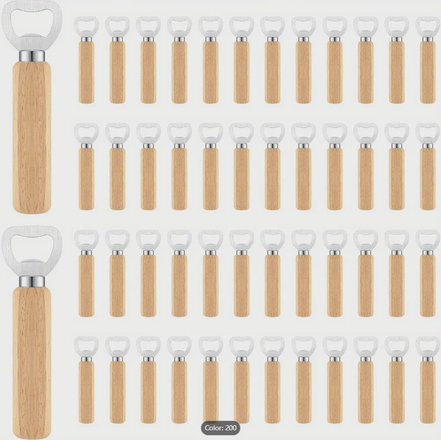 Houten Flesopeners (25/50/100/200 Stuks) - Laser Graveerbaar & DIY Cadeau