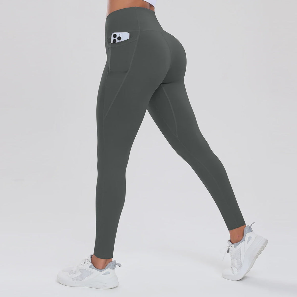 Dames Yogabroek met Zakken: Hoge Taille, Billenlift & Buikcontrole voor Fitness en Sport