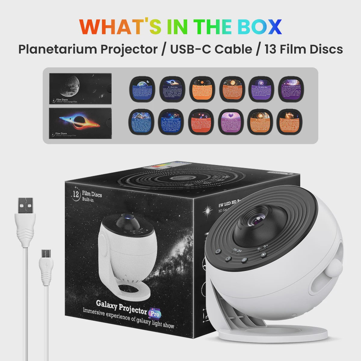 Galaxy Projector Pro: 360° Sterrenhemel & Melkweg Projector met 13 Thema's