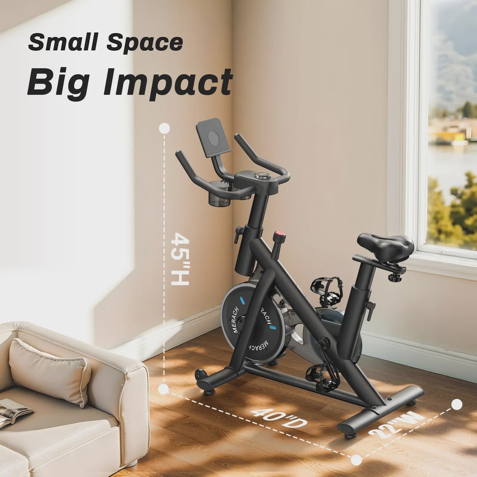 MERACH Hometrainer Fiets met Tablet Houder - Stil, Laag Geluidsniveau, 125kg Draagvermogen