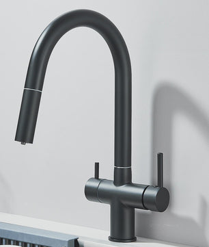 Keukenmengkraan met Uittrekbare Douchekop en Waterfilter - Messing