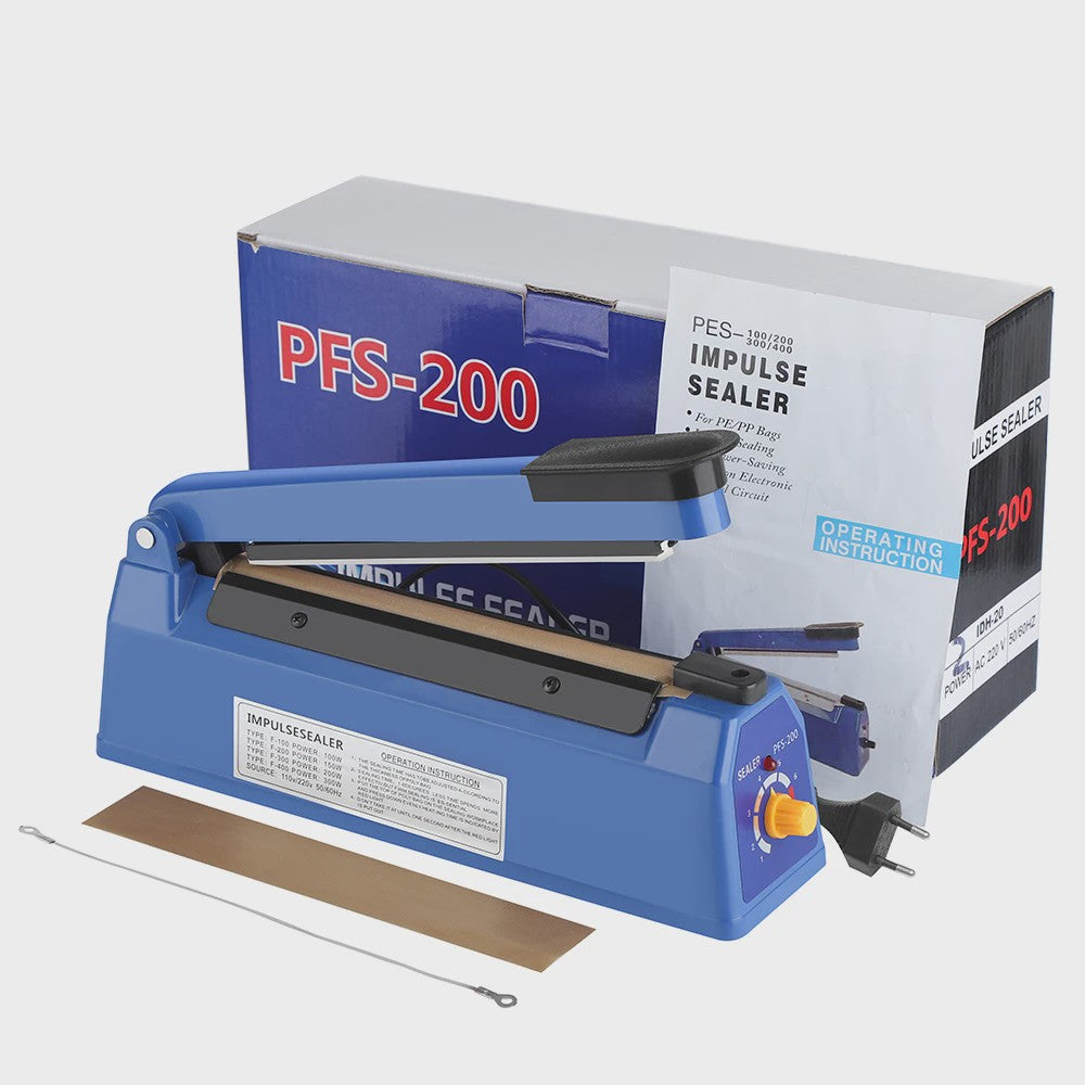 200mm Impuls Sealer: Professionele Hitteverzegelaar voor Voedsel, Plastic & Kraft Zakken