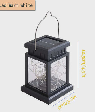 Retro Solar Lantaarn met LED Kaarslicht - Tuinverlichting & Decoratie