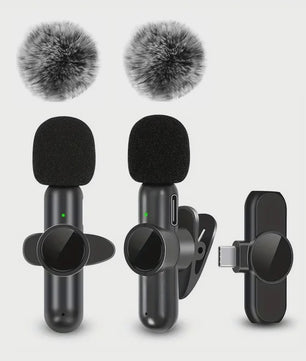 Draadloze Lavalier Microfoon met Windkap - Mini Clip-on voor Smartphone Vlog & Live Streaming