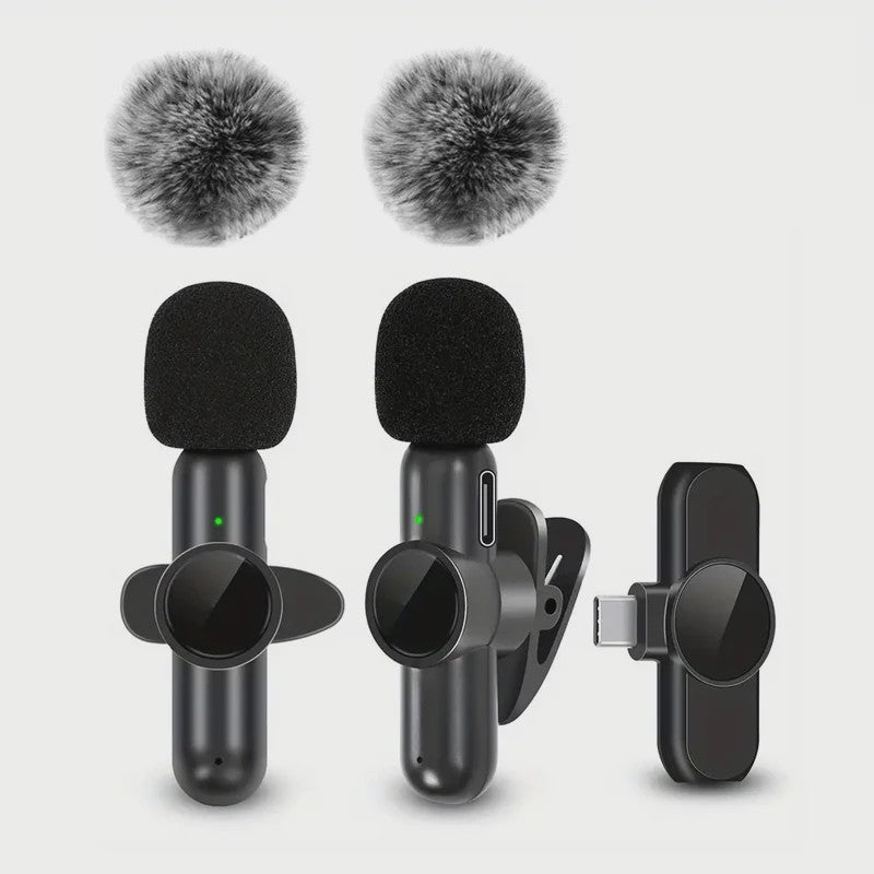 Draadloze Lavalier Microfoon met Windkap - Mini Clip-on voor Smartphone Vlog & Live Streaming
