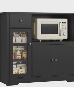 Keukenbuffet met Werkblad en Magnetronplank - 1 Lade, 3 Deuren