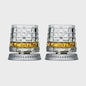 Set van 2 Draaibare Whiskey Glazen met Glazen Voet - Kristal Rum Cocktail Glazen