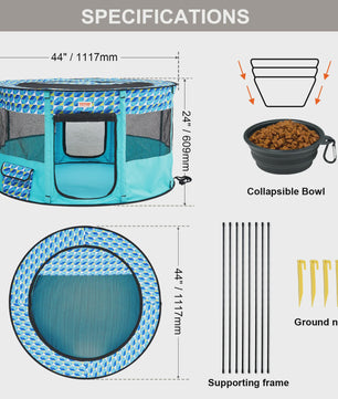 Draagbare Opvouwbare Pet Playpen Tent - Veilig en Waterdicht voor Hond of Kat