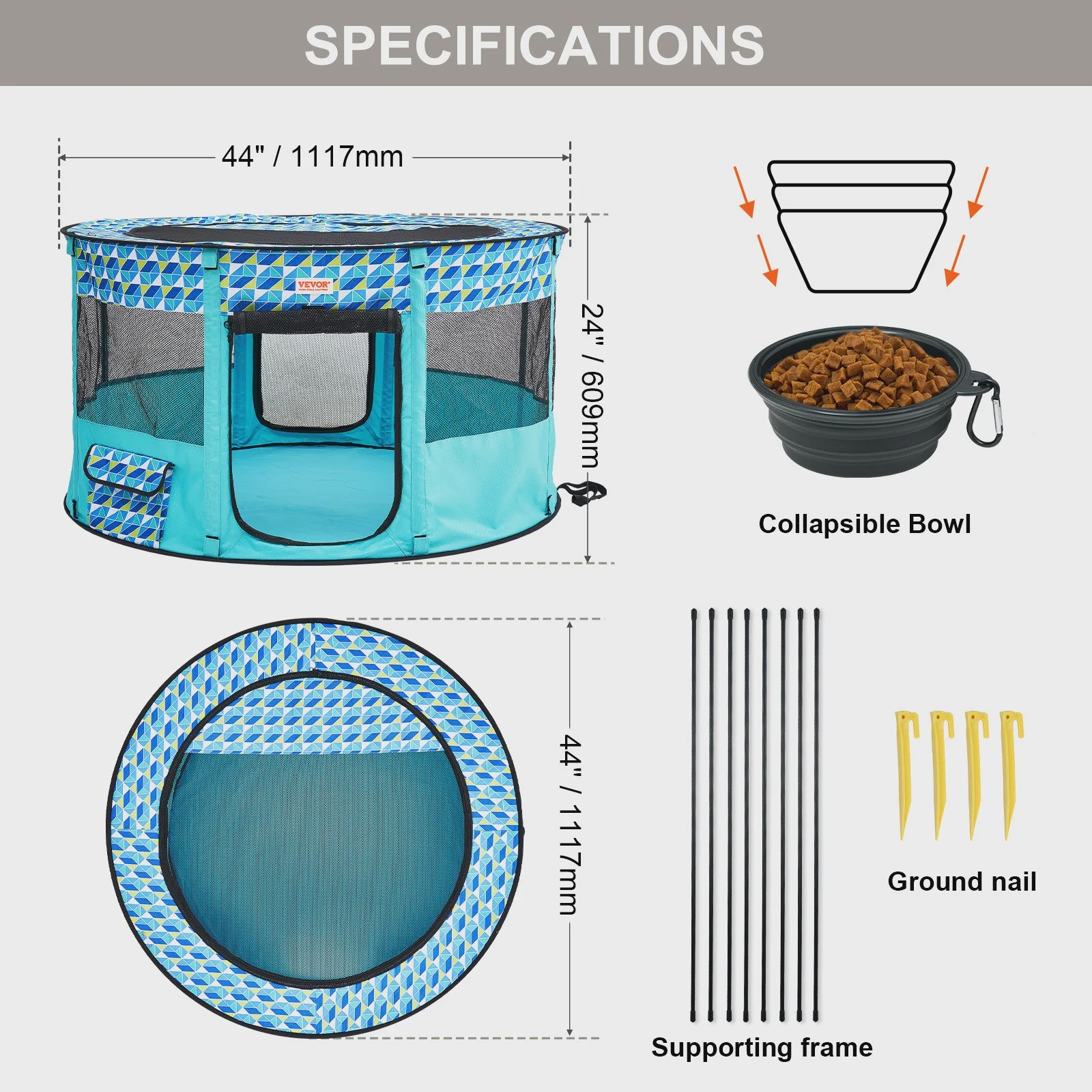 Draagbare Opvouwbare Pet Playpen Tent - Veilig en Waterdicht voor Hond of Kat