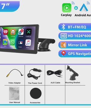 Universele Auto Multimedia Speler met CarPlay, Android Auto, Mirror Link & Nachtzicht