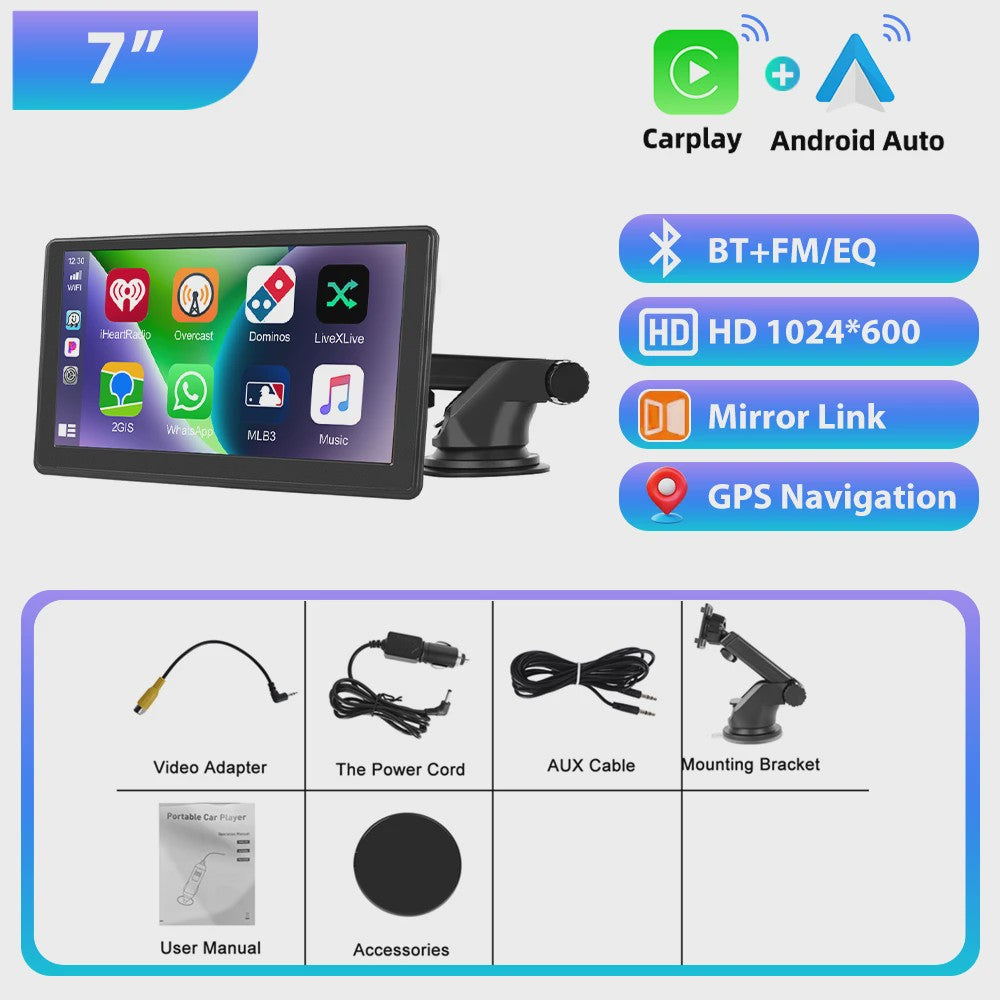 Universele Auto Multimedia Speler met CarPlay, Android Auto, Mirror Link & Nachtzicht