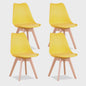 Set van 4 Scandinavische Eetkamerstoelen met Houten Poten en PU Comfortkussen