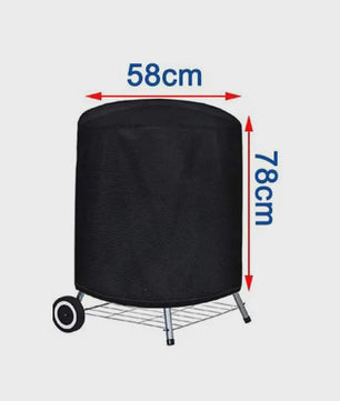 Waterdichte BBQ Hoes Rond Zwart - Heavy Duty 210D Oxford Stof voor Grill, Vuurschaal & Elektrische BBQ