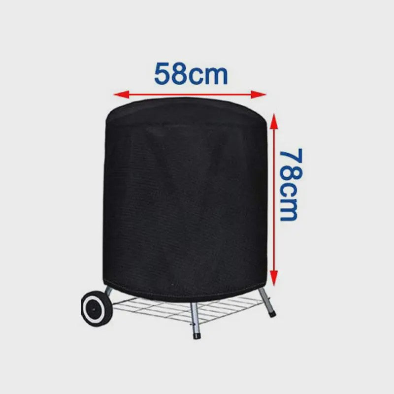 Waterdichte BBQ Hoes Rond Zwart - Heavy Duty 210D Oxford Stof voor Grill, Vuurschaal & Elektrische BBQ