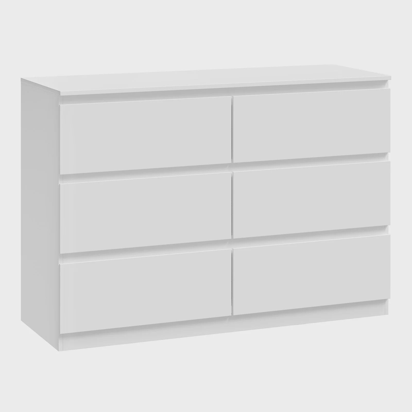 Witte Ladekast met 6 Lades - 100x69x36cm - Opbergkast voor Woonkamer & Hal