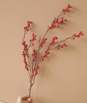 Decoratieve Takken met Rode Bessen en Gouden Bladeren - Chinees Nieuwjaar & Lente Decoratie