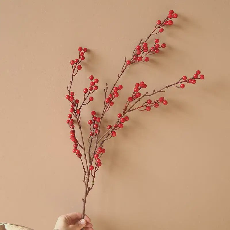 Decoratieve Takken met Rode Bessen en Gouden Bladeren - Chinees Nieuwjaar & Lente Decoratie