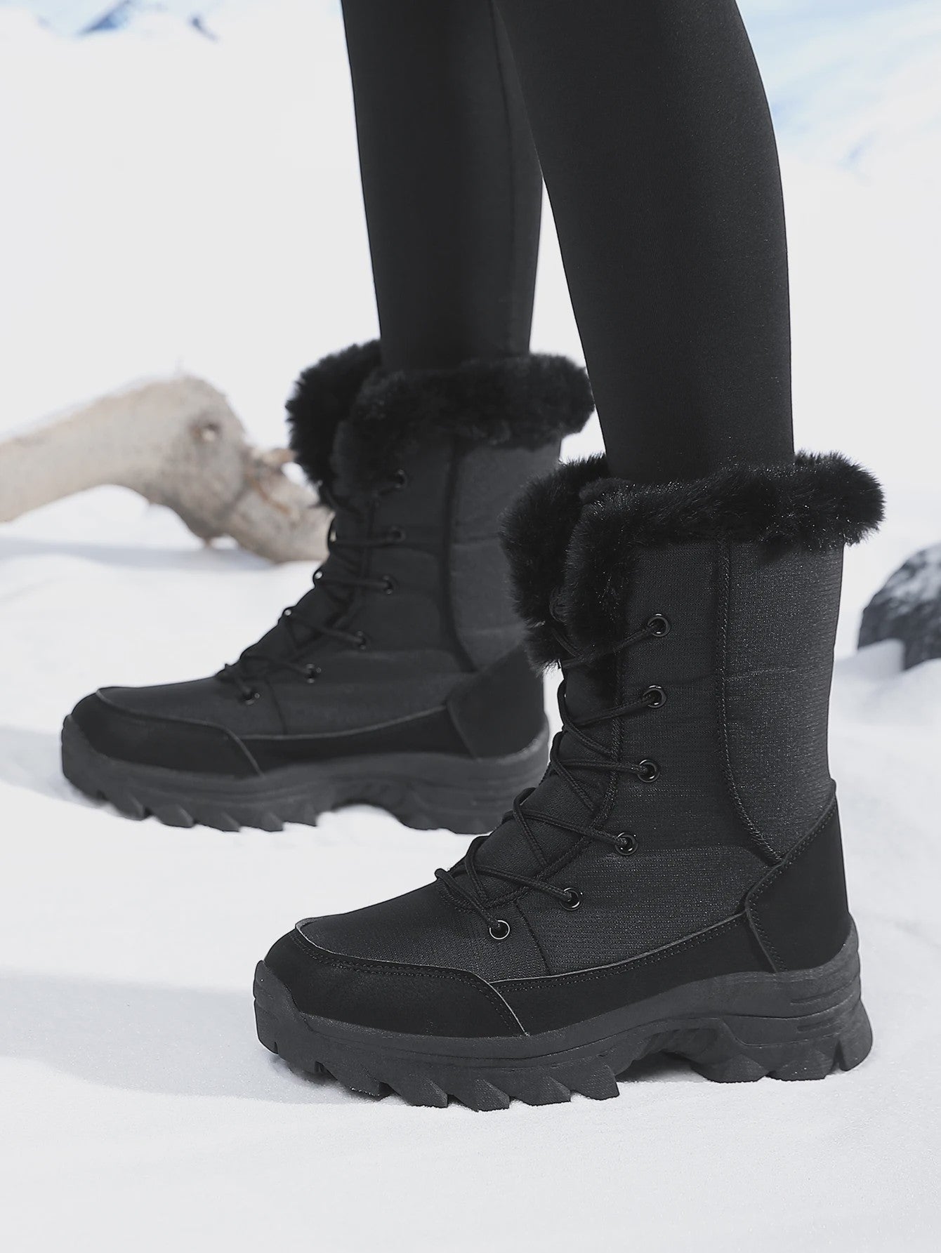 Warme Dames Winter Snowboots - Waterdicht, Antislip & Fleece-Lined Hoge Laarzen