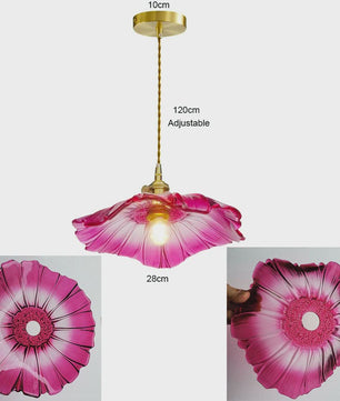 Vintage Bloemen Glazen Hanglamp - Sfeervolle Decoratie voor Woonkamer & Slaapkamer