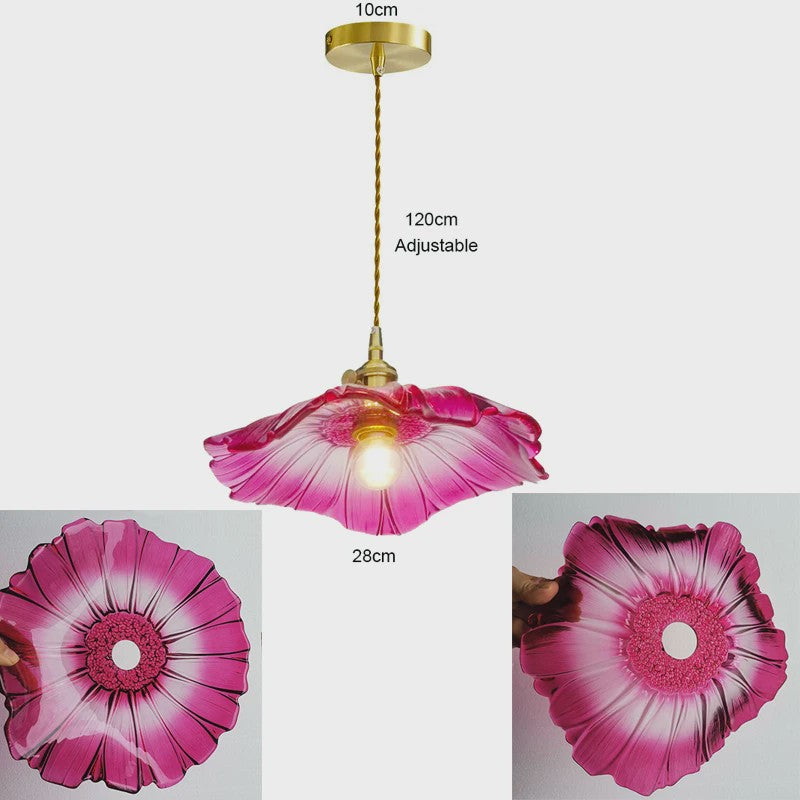 Vintage Bloemen Glazen Hanglamp - Sfeervolle Decoratie voor Woonkamer & Slaapkamer