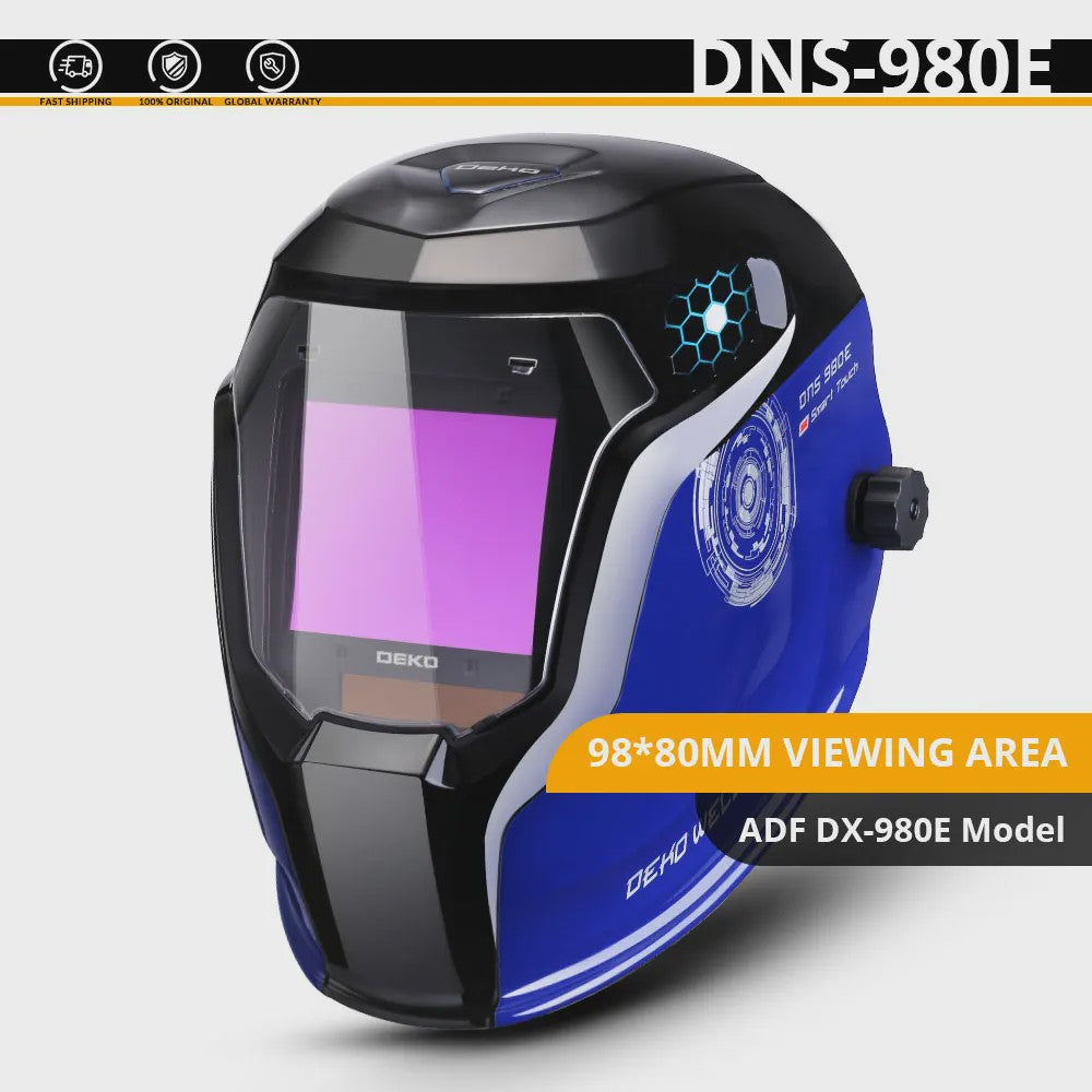 DEKO Automatisch Donkere Lashelm met Solar Power, Verstelbare Schaduw 9-13 en Vervangbare Batterij voor TIG MIG MMA