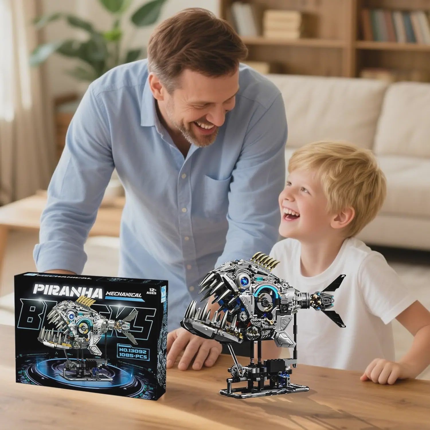 Mechanische Piranha Bouwset - 1085 Stukjes - STEM & Creatief Speelgoed