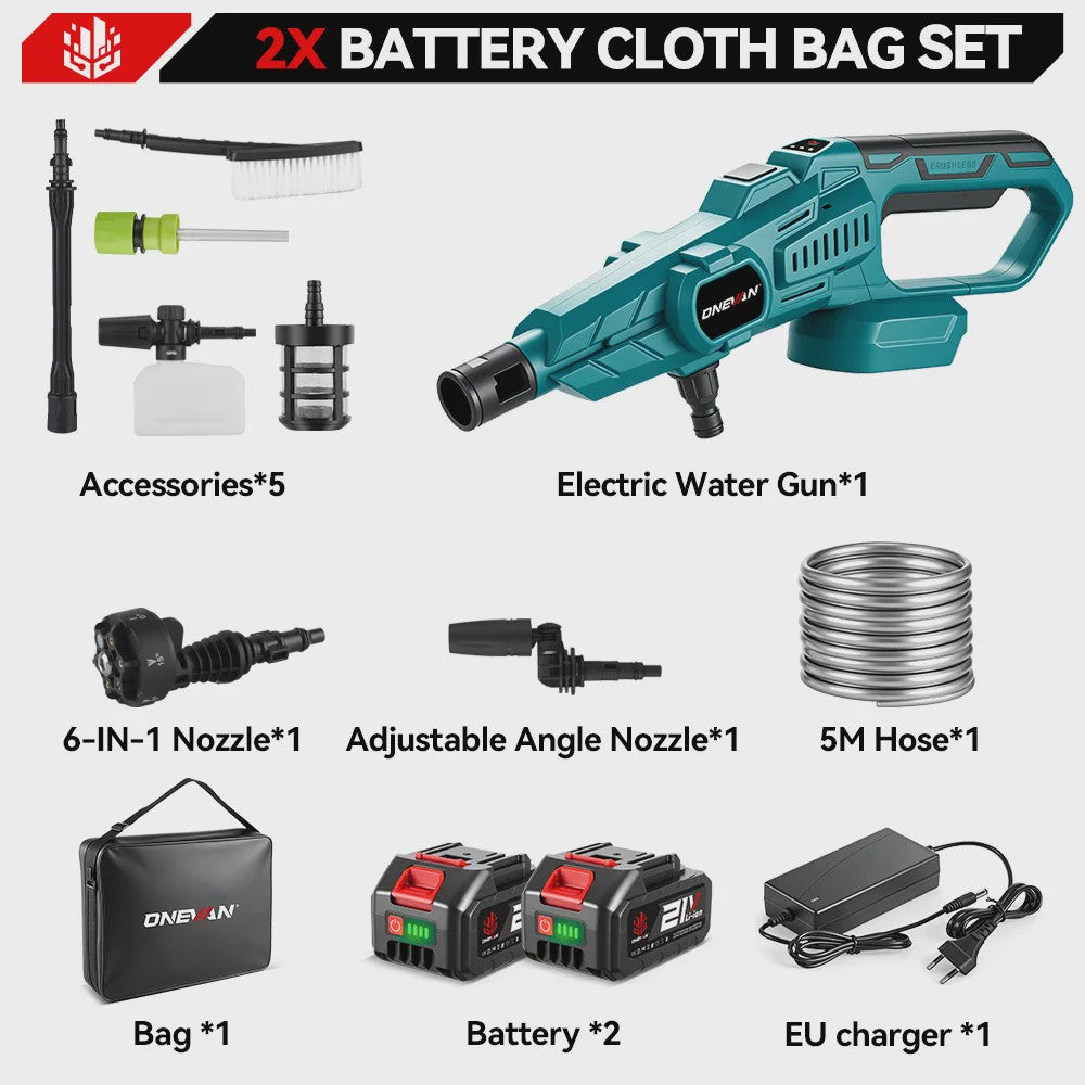 ONEVAN Krachtige Accu Hogedrukreiniger 3500W - 200Bar - Voor Makita Batterijen
