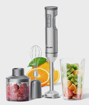 Krachtige 4-in-1 Hand Blender met RVS Staaf, Mixer, Hakker & Garde