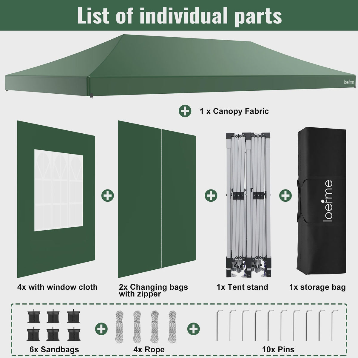 LOEFME 3x6m Pop-Up Partytent Gazebo - Waterdicht, Winddicht met 6 Zijwanden & UV Bescherming