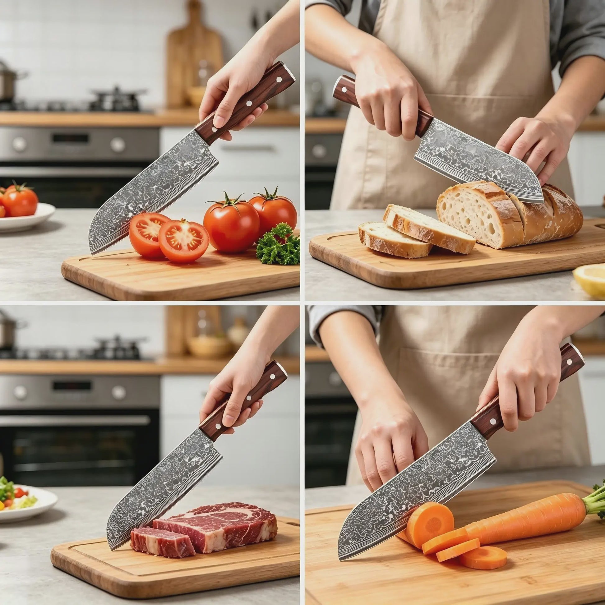 Professioneel Damascus Koksmes - 30cm VG10 Staal, Ergonomisch Hout, Luxe Geschenkdoos