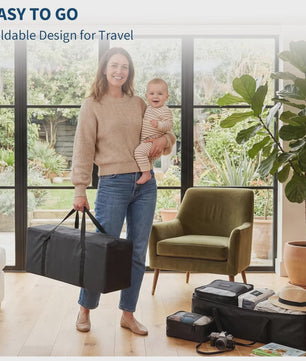 4-in-1 Babybed, Reiswieg, Speelbox & Campingbed met Aankleedkussen
