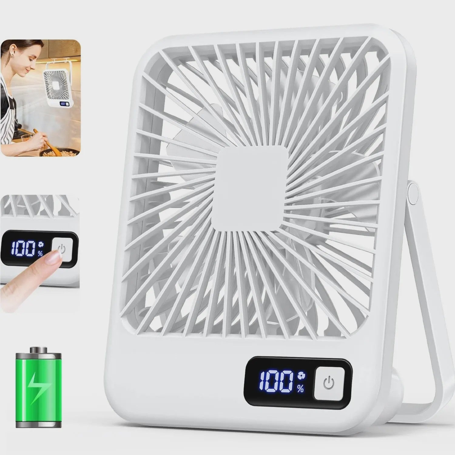 Draagbare USB Ventilator met 5 standen, 180° kantelbaar en stil