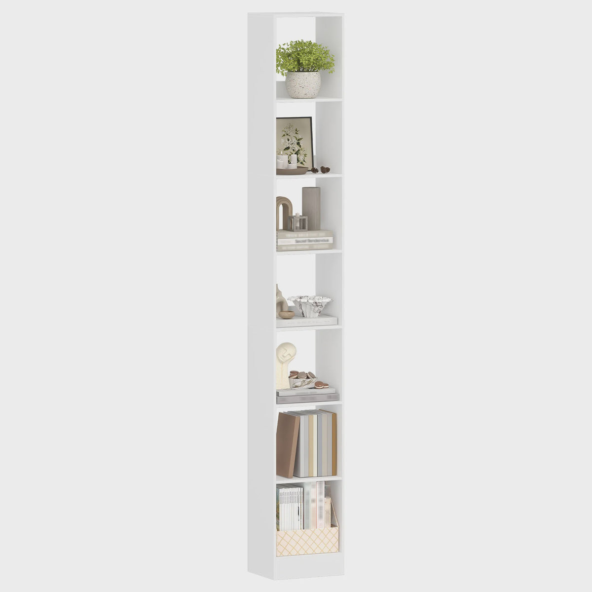 Strakke 7-laags Boekenkast - Open Kubus Opbergrek voor Woonkamer, Kantoor, Slaapkamer