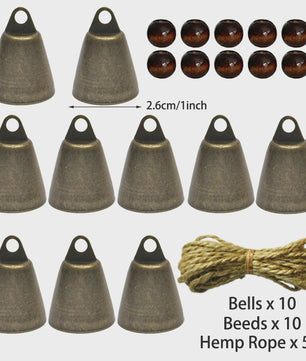 Vintage Messing Belletjes 38mm - DIY Knutselpakket voor Windgordijnen, Kerst & Huisdier Training
