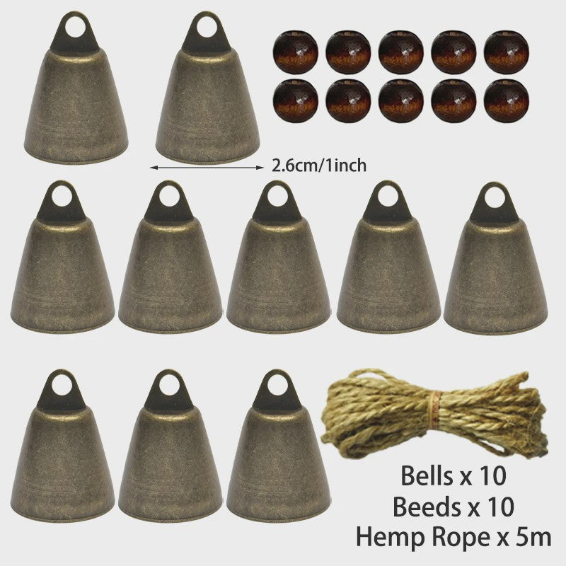 Vintage Messing Belletjes 38mm - DIY Knutselpakket voor Windgordijnen, Kerst & Huisdier Training