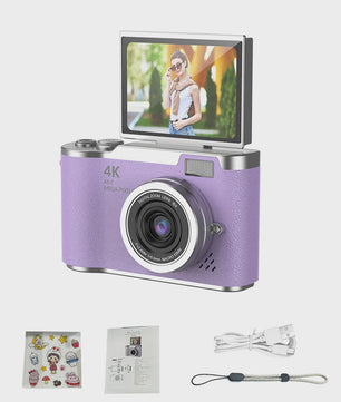 4K Digitale Camera met 48MP, 8x Zoom & Flip Screen - Ideaal voor Studenten