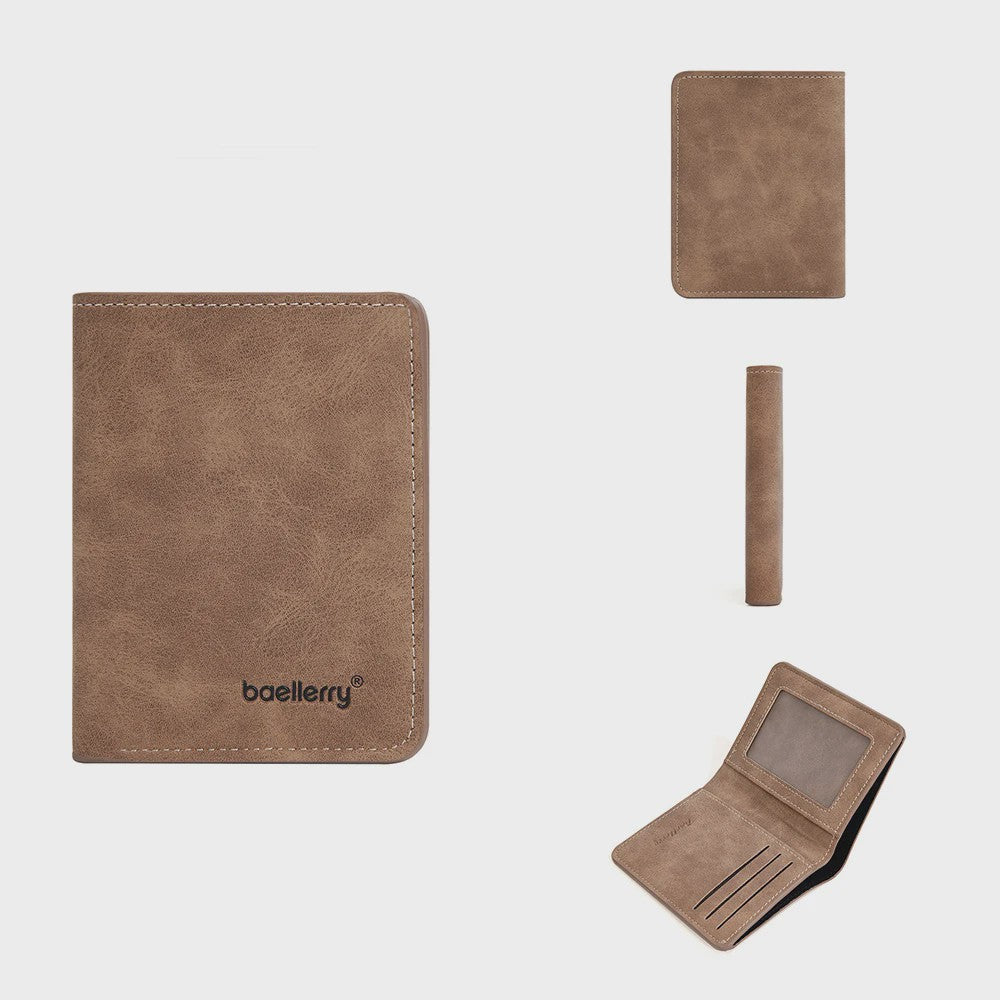 Baellerry Heren Portemonnee - Minimalistisch PU Leer Front Pocket Portemonnee
