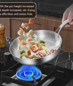 3-delige RVS Koekenpan Set - Snel & Gelijkmatig Verwarmen, Gezond Koken