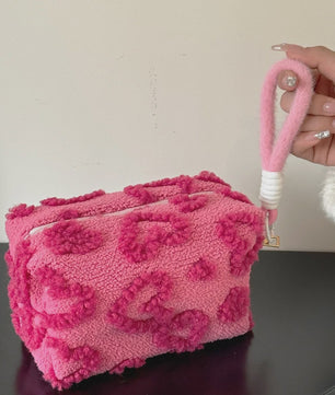 Pluche Make-up Tas met Lus - Zacht Reisetui voor Cosmetica & Pennen