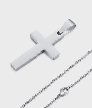 Heren Kruis Ketting Roestvrij Staal - Waterdicht & Anti-Allergisch