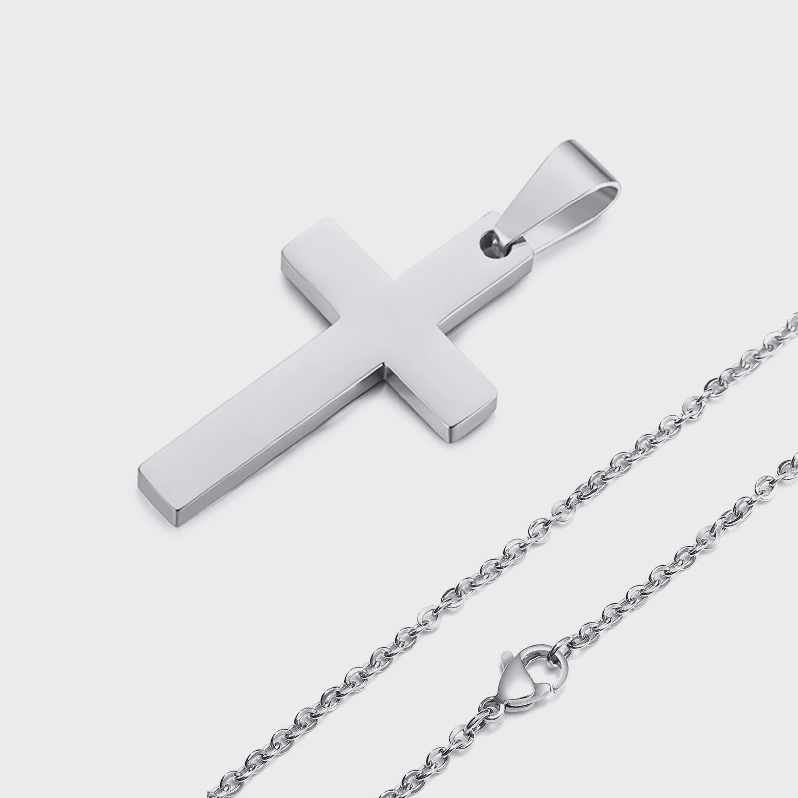 Heren Kruis Ketting Roestvrij Staal - Waterdicht & Anti-Allergisch