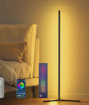 Moderne RGB LED Hoeklamp met Muziek Sync & 16 Miljoen Kleuren - Slim & Sfeervol